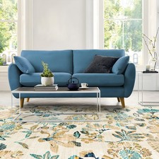 Extra Large Rug Teal Beige Beautiful Leave Tropical Plush Carpet Washable Runner Runner Rug price