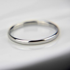 18K white gold plated plain classic 2mm thin engagement wedding ring size 8 Gold Wedding Band price