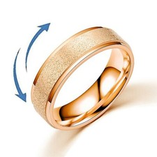 Anti-anxiety Spinner Fidget Rotating Ring Men Women Band Stainless Steel Moon AU Gold Wedding Band price