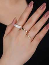 3 pcs Hollow Wide Band Rings Set Chic Statement-Making Finger Jewelry Party Gift Gold Wedding Band price
