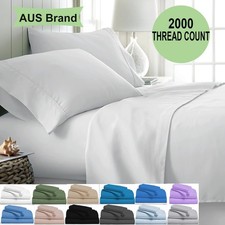 2200TC 4PCS Bed Sheet Set Single/KS/Double/Queen/King Flat Fitted Pillowcases Bed price
