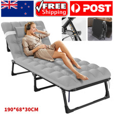 Portable Folding Camping Bed with Mattress, 190x68cm, 200kg Capacity, 4-Position Bed price