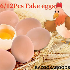 6 Plastic Fake Chicken Eggs Poultry Layer Coop Hatching Simulation Dummy Egg Dummy price