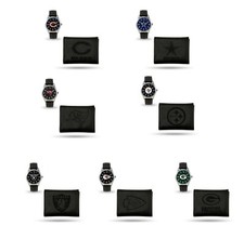 Black Watch and Wallet Set - Men's Gift Set - Pick Your Team - NFL FOOTBALL Men's Watch, Belt and Wallet Sets price