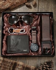 Mens Luxury Gift Set 5pices Wallet,watches,sunglasses,key ring And Belt Men's Watch, Belt and Wallet Sets price