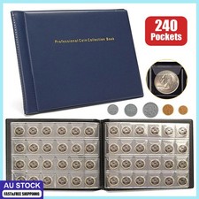 240 Coins Coin Album Australian Coin Collection Folder Book Holds Black AU Folder price