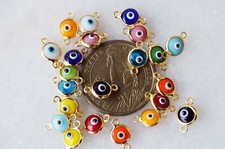 10 Pcs Turkish Evil Eye Connector Beads Evil Eye DIY Supplies Bracelet Supplies Baby Evil Eye Beads price