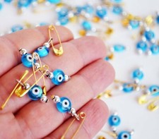 Turquoise Turkish Evil Eye Pins - Evil Eye For Baby Shower Favor - Evil Eye Baby Evil Eye Beads price