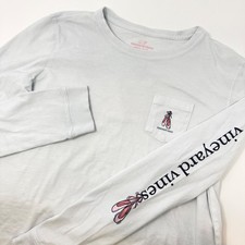 Vineyard Vines Girls XL 16 Light Blue Ballet Whale Long Sleeve Pocket T-Shirt Girls' T-shirt price