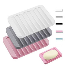 Silicone Soap Dish Soap Holder Rack Tray Plate Saver Storage For Bathroom new Soap Dish price