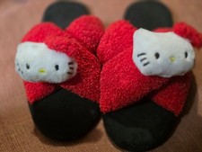 Hello Kitty Girls  Size 9-10 Slippers Elegant Cartoon Sandals Soft Fur Red Black Girls' Slippers & Sandals price