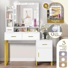 Hollywood Mirror Makeup Table Vanity Dressing Desk Dresser Bedroom Furniture wit Dresser / Vanity Table price