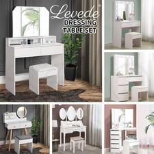 Levede Dressing Table Vanity Set Makeup Mirror Stool Desk Drawers Dresser LED Dresser / Vanity Table price