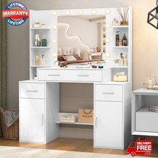 Dressing Table Large Mirror Makeup Dresser Vanity Modern Home Furniture White AU Dresser / Vanity Table price