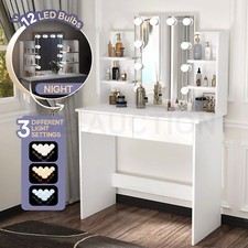 Hollywood Makeup Dressing Table Vanity Dresser White Desk 10 LED Lighted Mirror Dresser / Vanity Table price