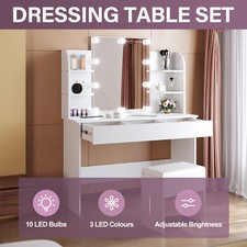 White Dressing Table Lighting Vanity Mirror Dresser Bedroom Furniture Makeup Dresser / Vanity Table price