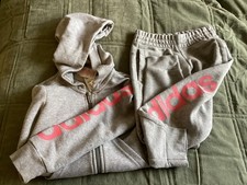GIRLS ADIDAS GREY/PINK TRACKSUIT SIZE 5-6YR Girls' Tracksuit price