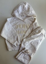 DKNY Jeans kids toddler size 4 white tracksuit set jumper pants, GUC Girls' Tracksuit price