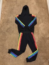 Lola + The Boys Rainbow Sequin Tracksuit Girls Size 12 Hoodie Jogger Set EUC Girls' Tracksuit price