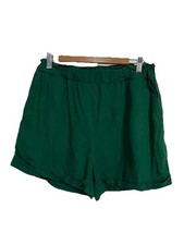 Sportsgirl Ladies Size 10 Emerald Linen Blend  Shorts With Pockets Excellent Con Women's Shorts price