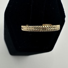 Milor 18K Yellow Gold Diamond Cut Textured Band Ring Size 7.75 Italy 0.94g Diamond Eternity Ring price