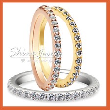 18K GOLD GF SIMULATED DIAMOND ANNIVERSARY ENGAGEMENT WEDDING ETERNITY BAND RING Diamond Eternity Ring price