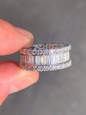 18ct gold diamond 6.80ct baguette round cut cluster full eternity ring 8.1 grams Diamond Eternity Ring price