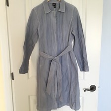 Eileen Fisher Women's Rumpled Cotton Steel Trench Coat Blue Size M Women's Trench Coat price
