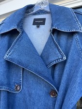 Banana Republic Women’s Denim Indigo Duster Trench Coat Size L Belted /Pockets Women's Trench Coat price