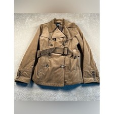 Vintage Y2K Esprit Belted Pea Coat Trench Tan Women's Large Women's Trench Coat price