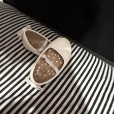 Wonder Nation Girls White Ballet Flats Bow Lightweight Slip On Size 3 Girls' Ballet Flats price