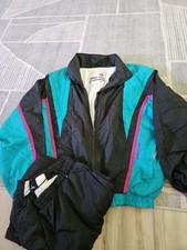 Vintage White Stag Tracksuit Adult Medium Black Teal Purple Colorblock 2 Pc 90s Women's Tracksuit price