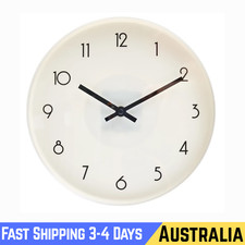 Wall Clock Quartz Round Wall Clock Silent Non-Ticking Battery Operated White AU* Wall Clock price