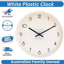 Wall Clock Quartz Round Wall Clock Silent Non-Ticking Battery Operated White AU. Wall Clock price