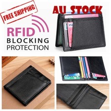 RFID Blocking Leather Wallet Slim Mens Purse ID Credit Card Holder Protector AU Men's Wallet price