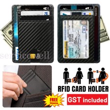 RFID Mens Blocking Purse Flip Leather Wallet Slim Credit Card Holder Money Clip Men's Wallet price