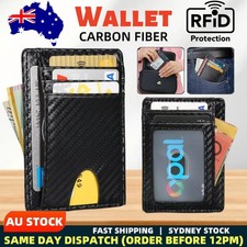 RFID Blocking Purse Flip Leather Wallet Slim Credit Card Holder Mens Money Clip Men's Wallet price