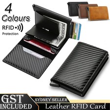 New Leather Credit Card Holder Men's Money cash Wallet Clip RFID Blocking Purse Men's Wallet price