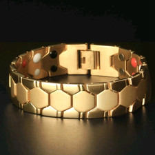 Pure Copper Magnetic Therapy Bracelet Double Strong Arthritis Pain Relief Men Gold Bracelet price
