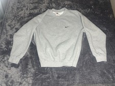 Vintage 90s Nike Sweatshirt Size L Gray Side Swoosh Crewneck Blank USA Men's Sweatshirt price