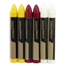 Craftright 6 Piece Builders Crayons, Wax Marking Crayons, Yellow, Red and White Wax Crayons price