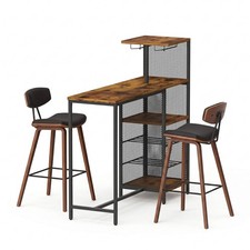 Artiss 3Pcs Bar Table and Stools Set Dining Table Solid Wood Kitchen Chairs Cafe Dining & Kitchen Table price