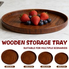 Round Wooden Serving Tray 4 Sizes Living Room Kitchen Dining Table Serving Tray​ Dining & Kitchen Table price