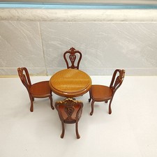 5Pcs 1:12 Miniature Vintage Victoria Dining Room Table Chair Dollhouse Furniture Dining & Kitchen Table price