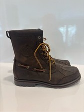 Polo by Ralph Lauren Brown Leather Lace-Up Duck Boots whitsand Men's Boots price