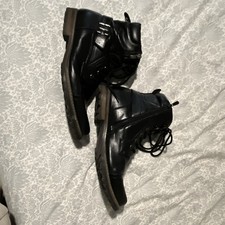 FERRY Men’s Black Combat Ankle Boots Lace-Up Side Zipper Round Toe US 11 Men's Boots price