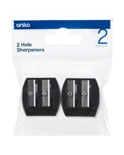 2 Pack Plastic Double Hole Pencil Sharpener School Stationery Office LowestPrice Pencil Sharpener price