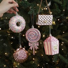 PVC Christmas Tree Ornament Snowflake 3D Pink Pendant  Holiday Decor Christmas Tree price