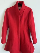 Shmily Girl Red Mid-Length Overcoat Collared Zipper Lined Women's Coat Size M Women's Overcoat price