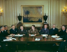 King Peter II of Yugoslavia seated centre at a conference table me- 1943 Photo Conference Table price